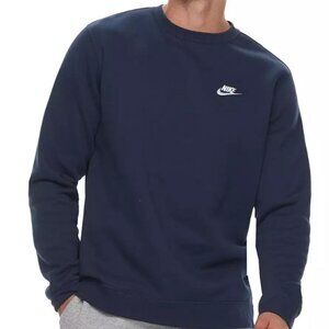 Nike Sportswear Club Fleece Sweatshirt Mens XXL Midnight Navy Blue Corner Swoosh